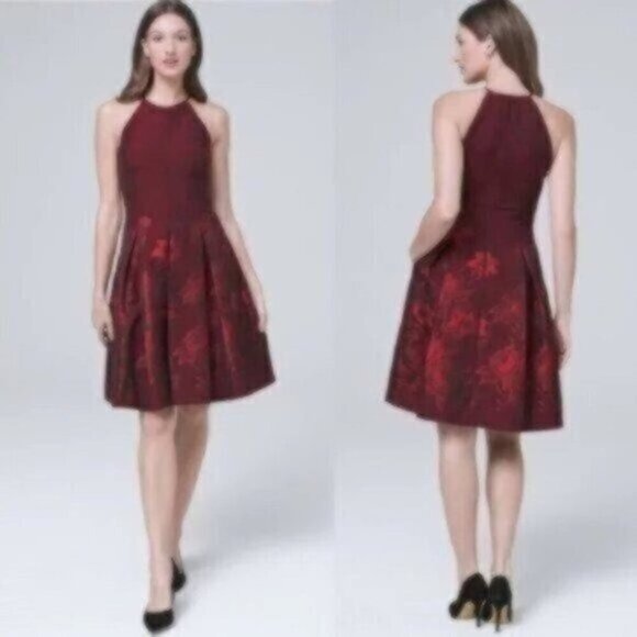 White House Black Market Dresses & Skirts - NWOT White House Black Market Floral-Jacquard Fit-And-Flare Dress